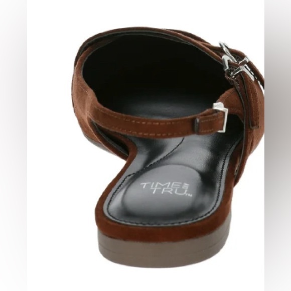 Time and Tru Women's Strappy Sling Back Flats - Picture 3 of 6